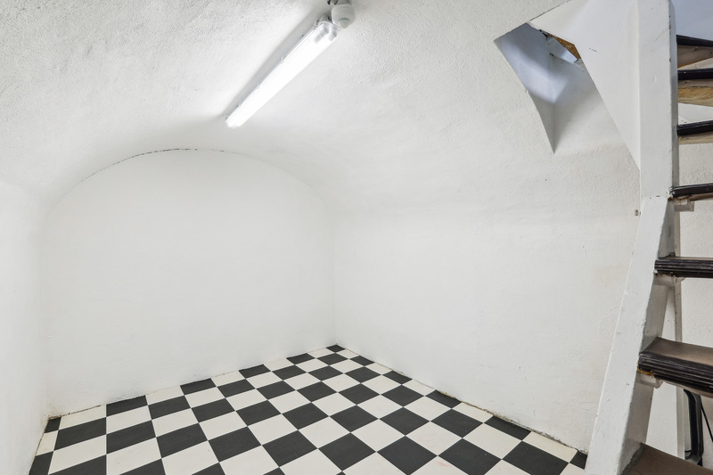 Basement storage space in Paris showroom Le Marais