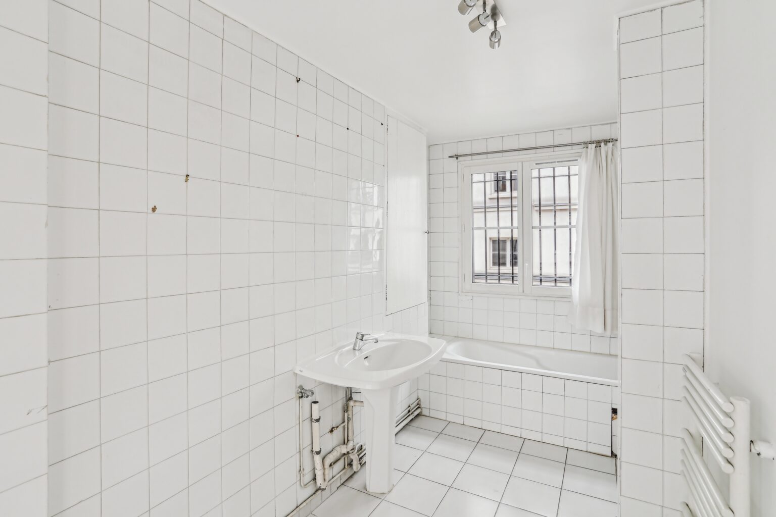 Bathroom and storage space on first floor.