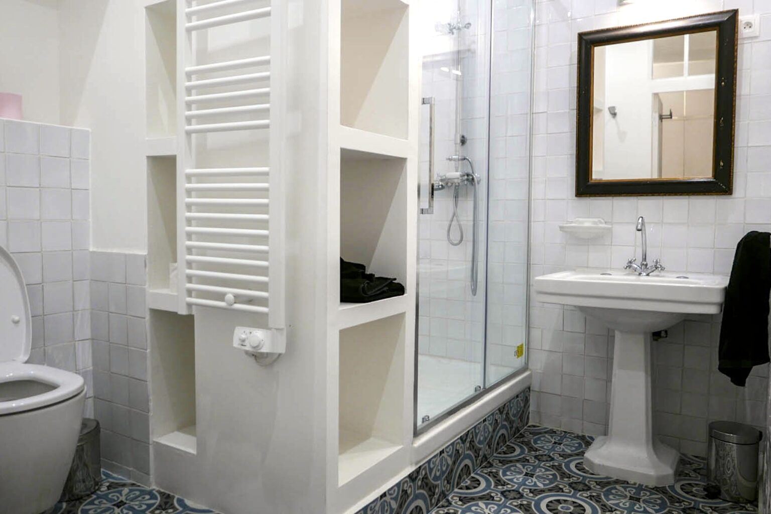 Bathroom facilities inside Paris Marais fashion showroom