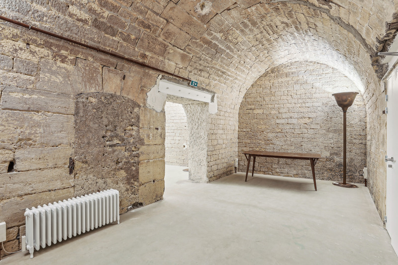 Arched stone basement gallery space Sentier Paris showroom venue