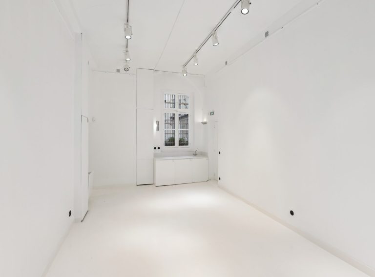 Wide view of rear gallery room — 52 Rue Charlot showroom, Paris Marais