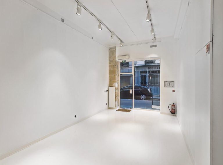 White-box interior with gallery track lighting — 52 Rue Charlot, Paris